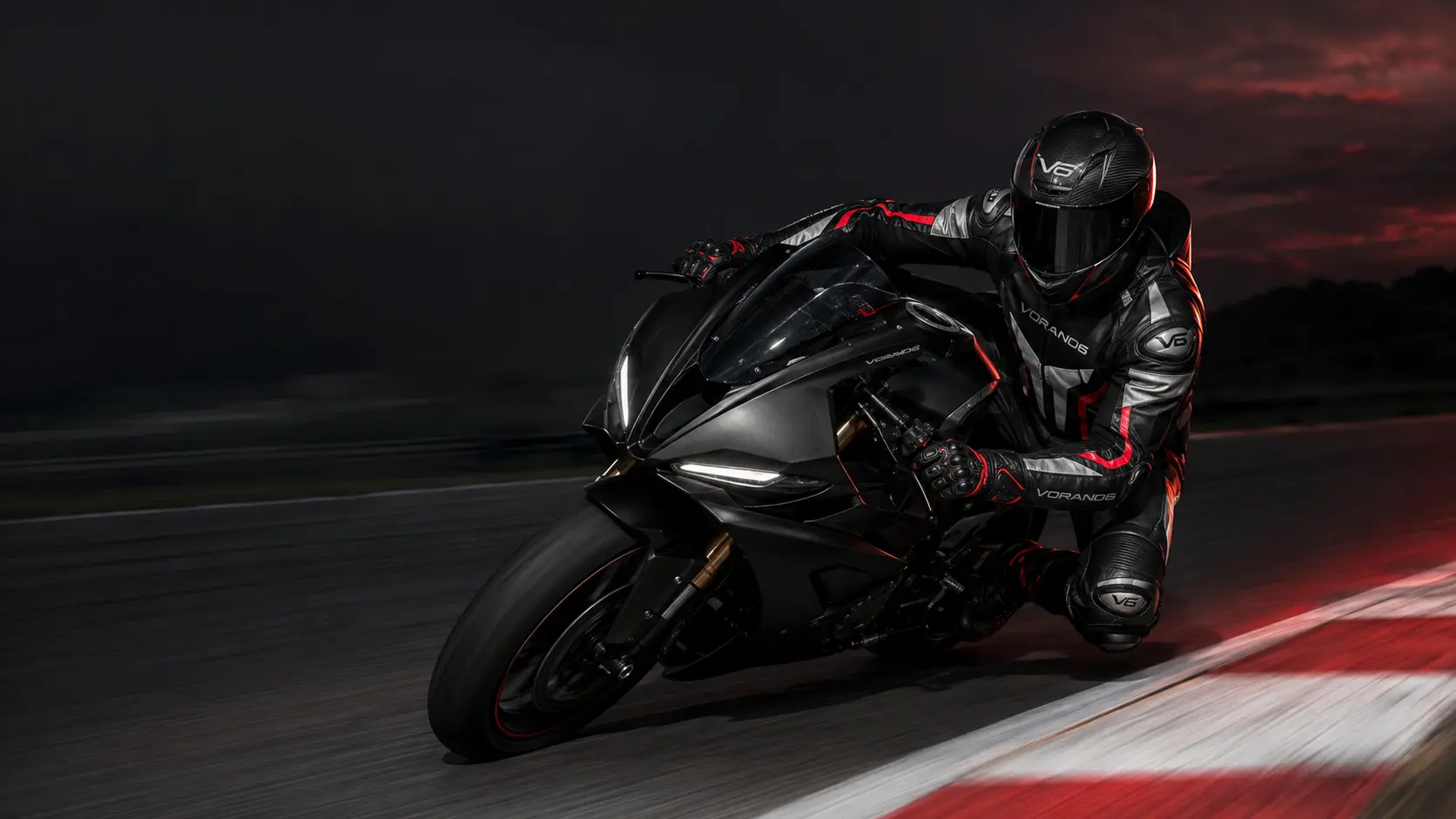 VORANO6 custom motorcycle racing suit manufactured in Sialkot