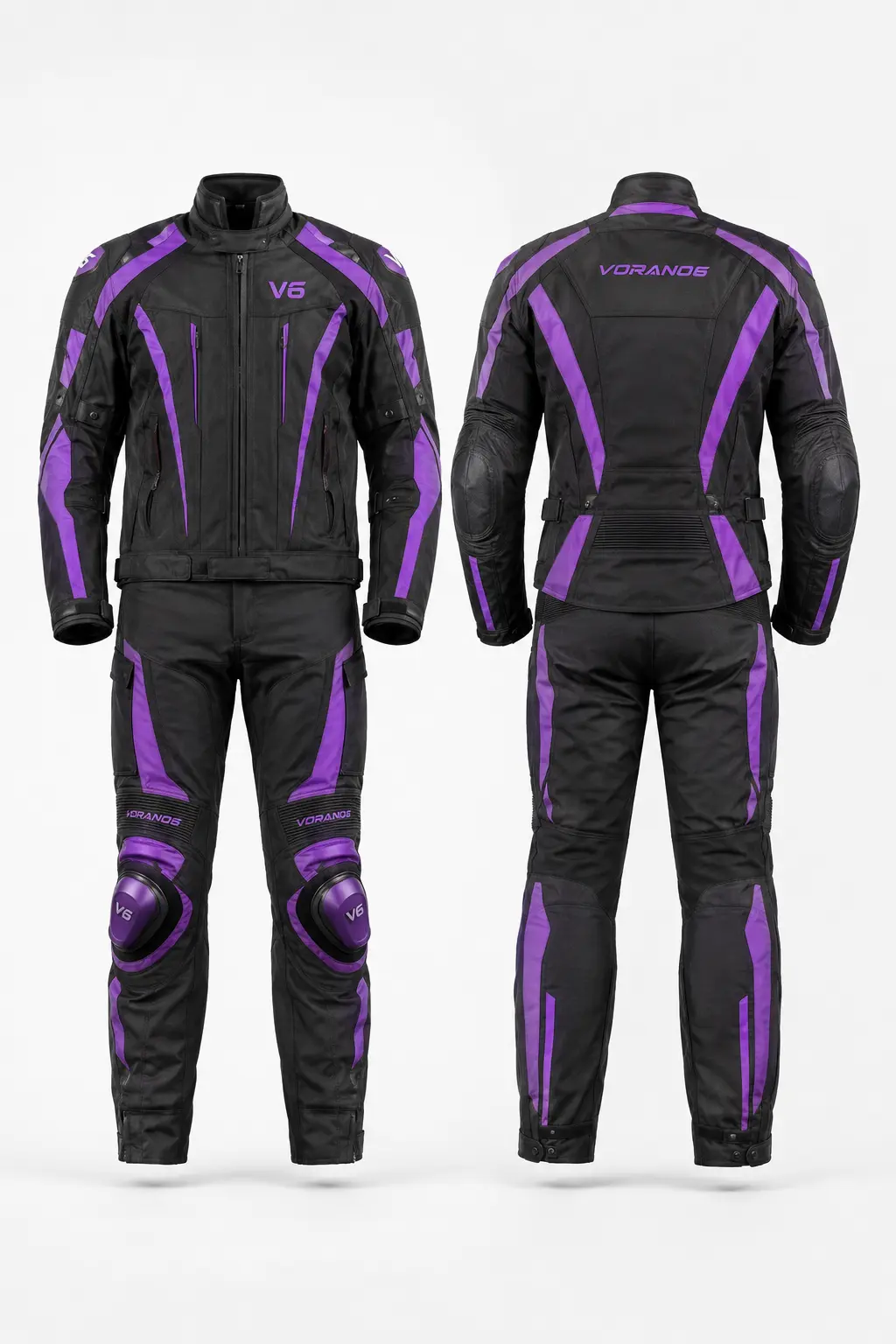 V6 Tour 09 premium studio front and rear views in Royal Purple / Black