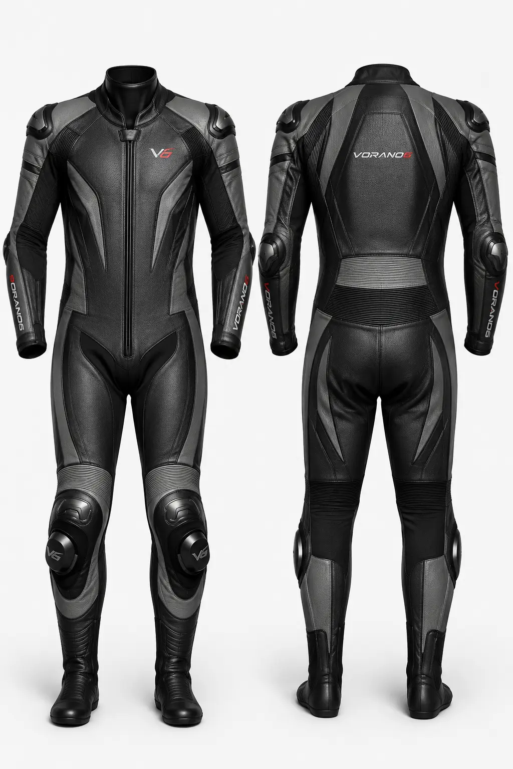 V6 Apex 07 premium studio front and rear views in Graphite / Black