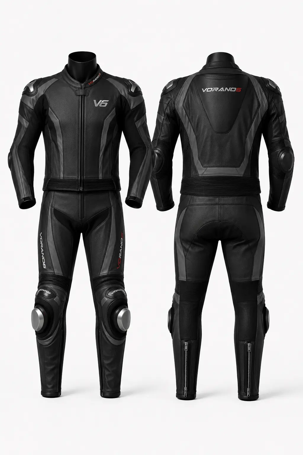 V6 Vector 07 premium studio front and rear views in Graphite / Black
